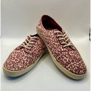 Vans E-Street Surf Siders Womens 7.5 Earth Red Vintage Floral RARE